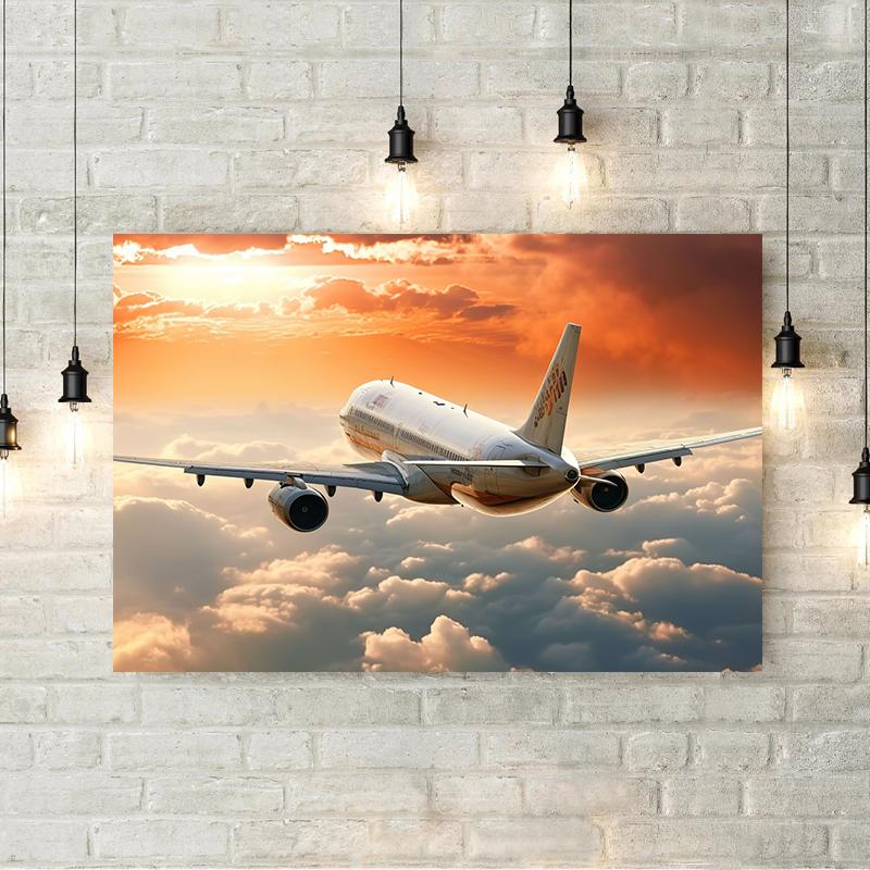 Sunset Aviation Airplane Canvas Painting  Poster Picture Wall Art HD Print Pictures No Framed Pilot Room Decoration Cuadros