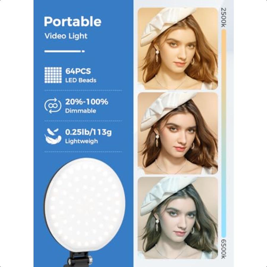 

Улыбающийся Фотографический Свет Светодиодный Видеосвет с Клипсой 2500 мАч Перезаряжаемый CRI 97+ Двухцветная Температура Диммируемый Крепление Холодный Башмак United States