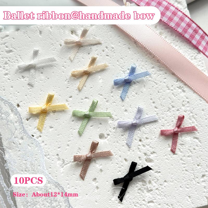 

10Pcs Ribbon Bow Flat Bottom Stereoscopic Nail Painting Decoration Accessory Nail Patches Nail Salon