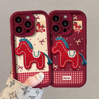 2026 New Product Is Suitable for Honor 500 Year of the Horse Mobile Phone Case Magic8 Embroidered Pony X9D Pendant Hand Rope Soft Cover