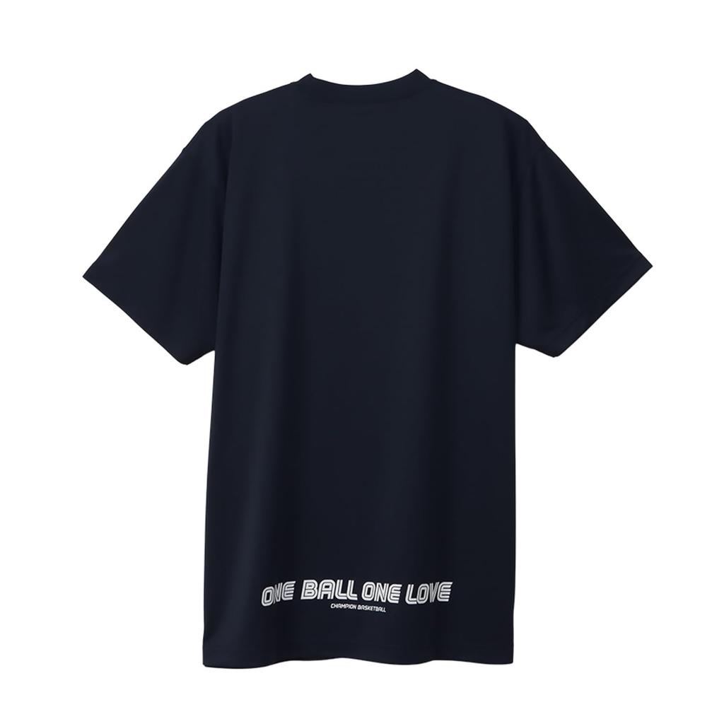 Champion short crew quick graphic short sleeve navy T-shirt, sleeve, neck, antibacterial, deodorizing, drying, print, T-shirt, basketball, C3-ZB314,