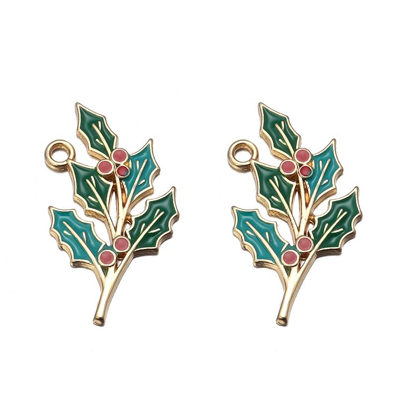 6Pcs Alloy Drop Oil Necklace Pendant Mushroom Tree Flower Shaped Charm Pendant For DIY Exquisite Earrings Accessories Wholesale
