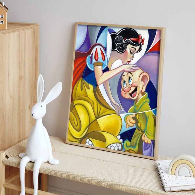 Disney Diamond Painting Snow White and The Seven Dwarfs Artistic Illustration 5D Full Diamond Art Mosaic DIY Embroidery Cartoon Wall Decoration