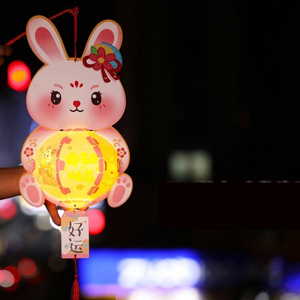 Hanging Mid-Autumn Festival Lantern Luminous Handheld Luminous Lantern Rabbit Lantern  Chidlren