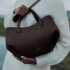 Genuine Leather Bucket Tote Bag With Magnetic Small Large Size Urban Chic Shoulder Crossbody