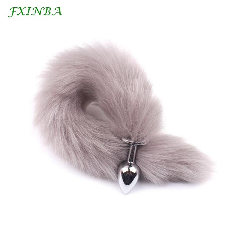 Anal Fox Tail Stainless Steel Anal Buttplug Tail Sex Toys for Women Man Couple Gay BDSM Toy Cosplay