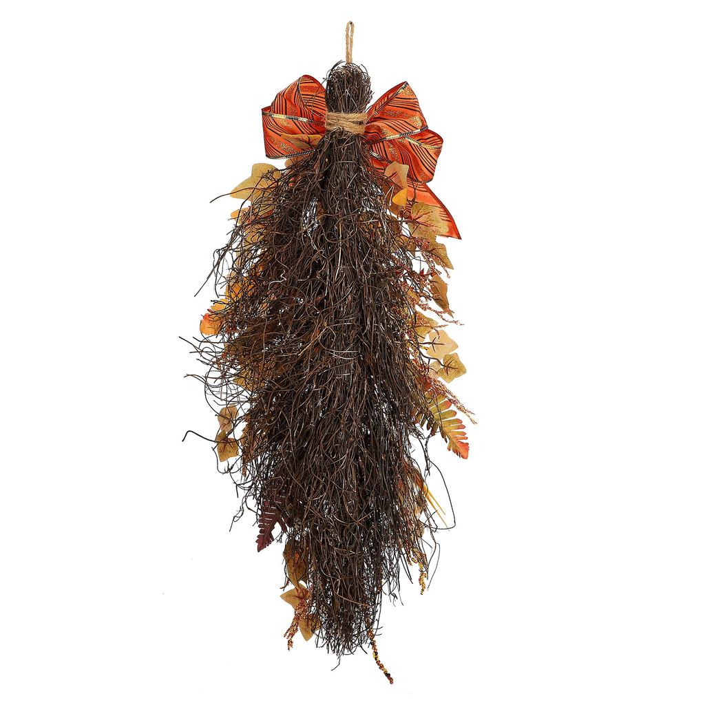 Maple Leaves Swag Wreath 24 Inch Artificial Fall Teardrop Swag Hanging Swag Maple Leaves for Home Decor