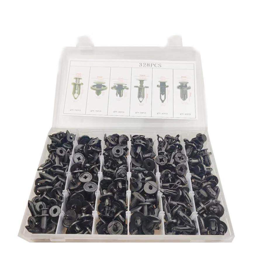 328pcs s Clips + 1 Plastic Box + 1 Screwdriver Tool + 4 Remover Tools For Saturn 1991-On