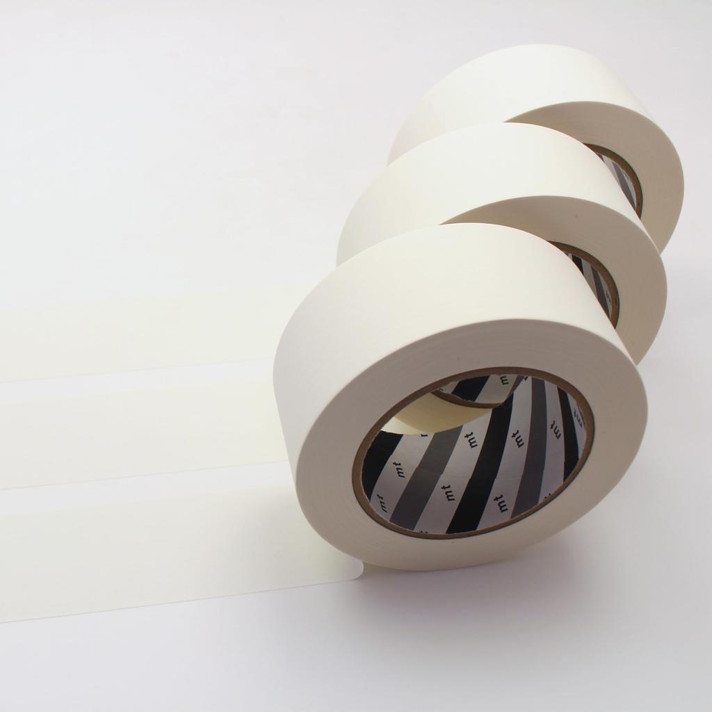 Mt Foto Set Wide X 65m Permanent Studio Tape Matte Masking Tape Solid Camera Kamoi Kakoshi 3-roll (50mm Long) Tape, (White, White), Peel-and-Stick
