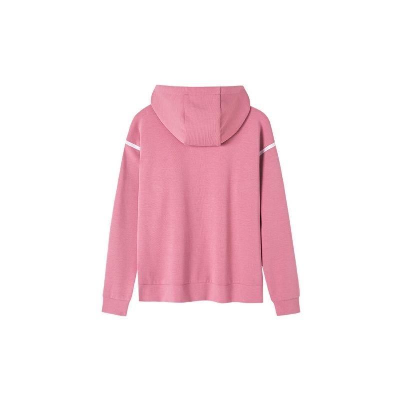 Anta Casual Loose Fit Zip Pocket Hooded Long Sleeve Jacket Women Jackets Red 162137707-2
