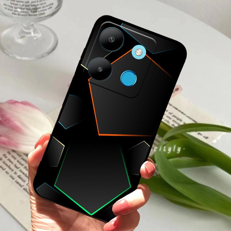 For Infinix Smart 7 Case Luxury Silicone TPU Soft Phone Black Cover Cases For Infinix Smart7 X6515 Funda Protector Coque Capa