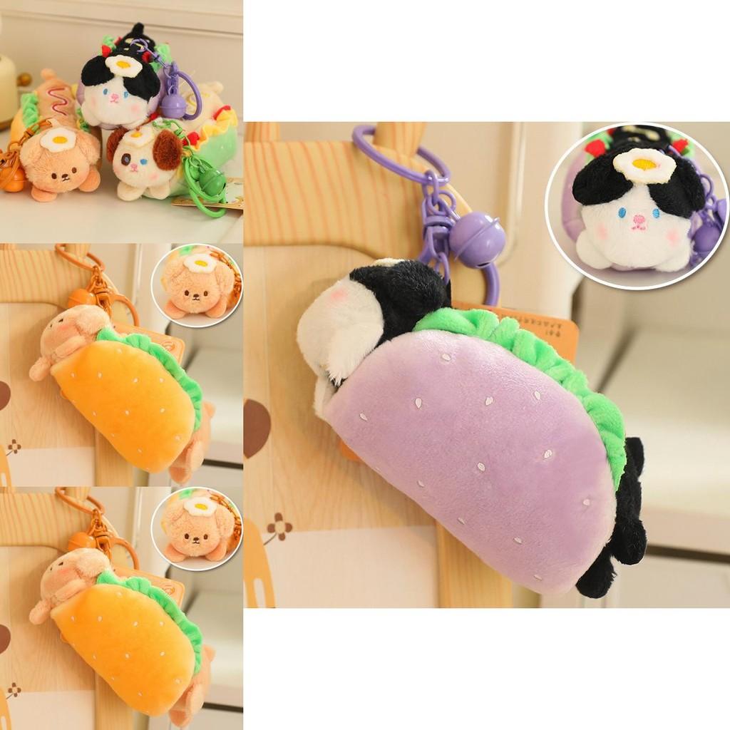 Adorable Plush Hot Dog Keychain Cute Dog Plush Pendant Bag Charm For Kids