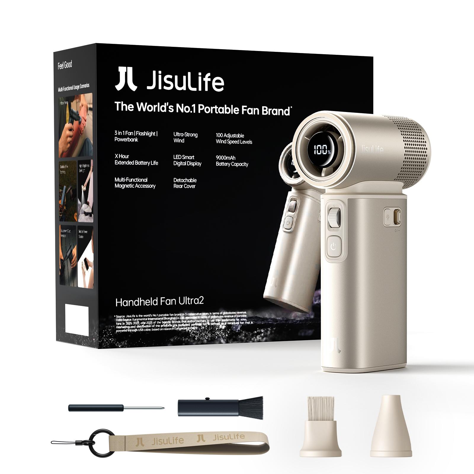 JISULIFE rokas ventilators Ultra 2, jaudīgs