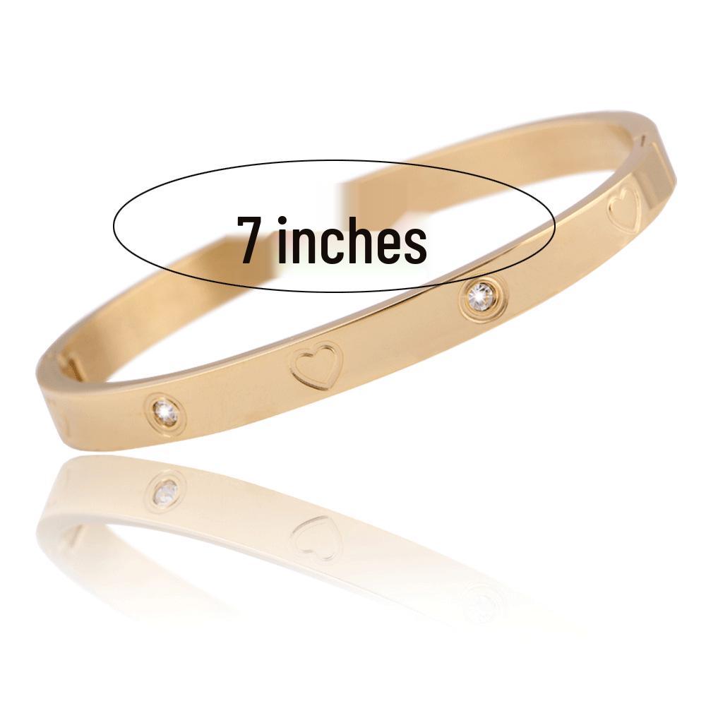 Stylish Zirconia Open Cuff Bracelet - 4MM/6MM Stainless Steel Couple Design