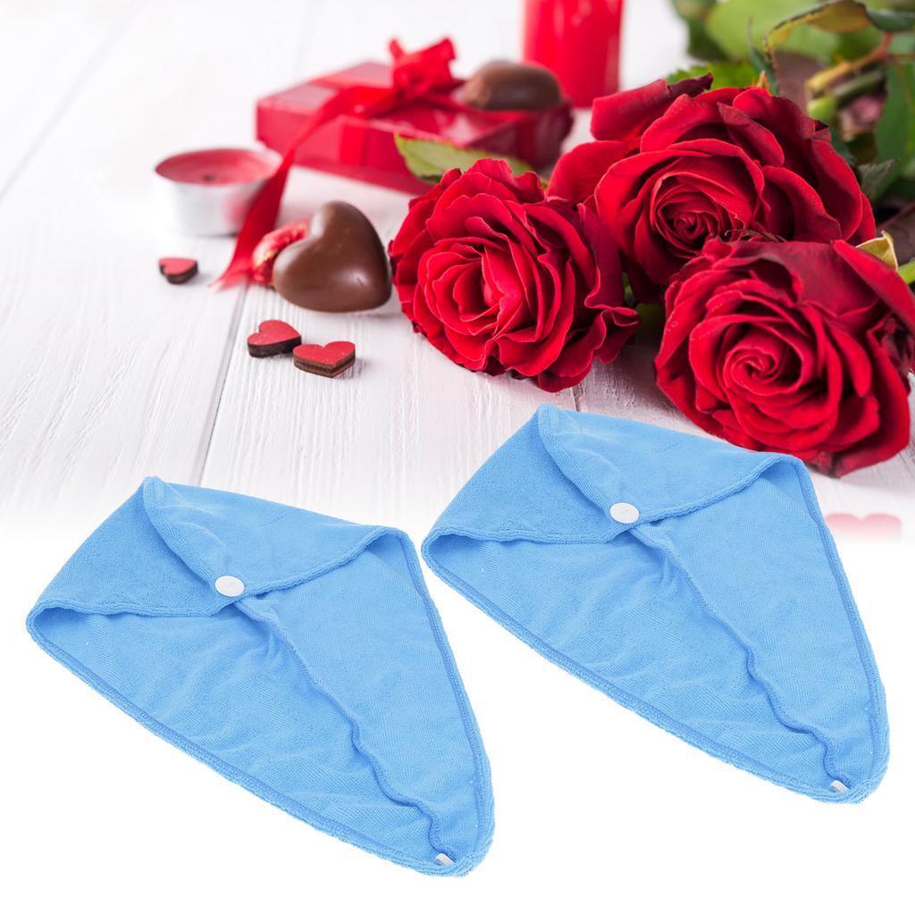 5 Stück Schnelltrocknendes Mikrofaser-Haartuch für Damen, Badezimmer, Starke Wasseraufnahme, Badetuch, Haartrockentuch, Hellblau