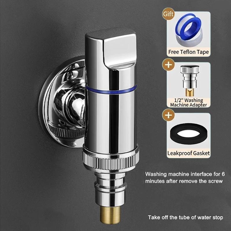 Multi Use Stainless Steel Washing Machine Faucet Quick Opening Angle Valve Rotary Switch Automatic Water Stop Valve Specific