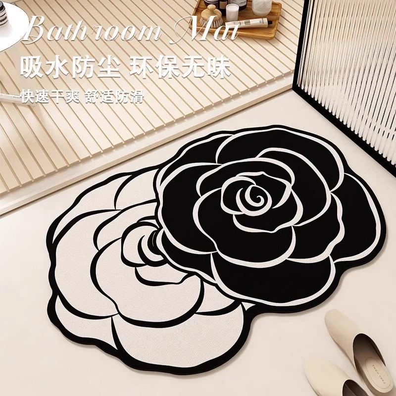 Irregular Bathroom Floor Mat Entrance Door Mat Bathroom Quick Drying Anti Slip Mat Foot Pad