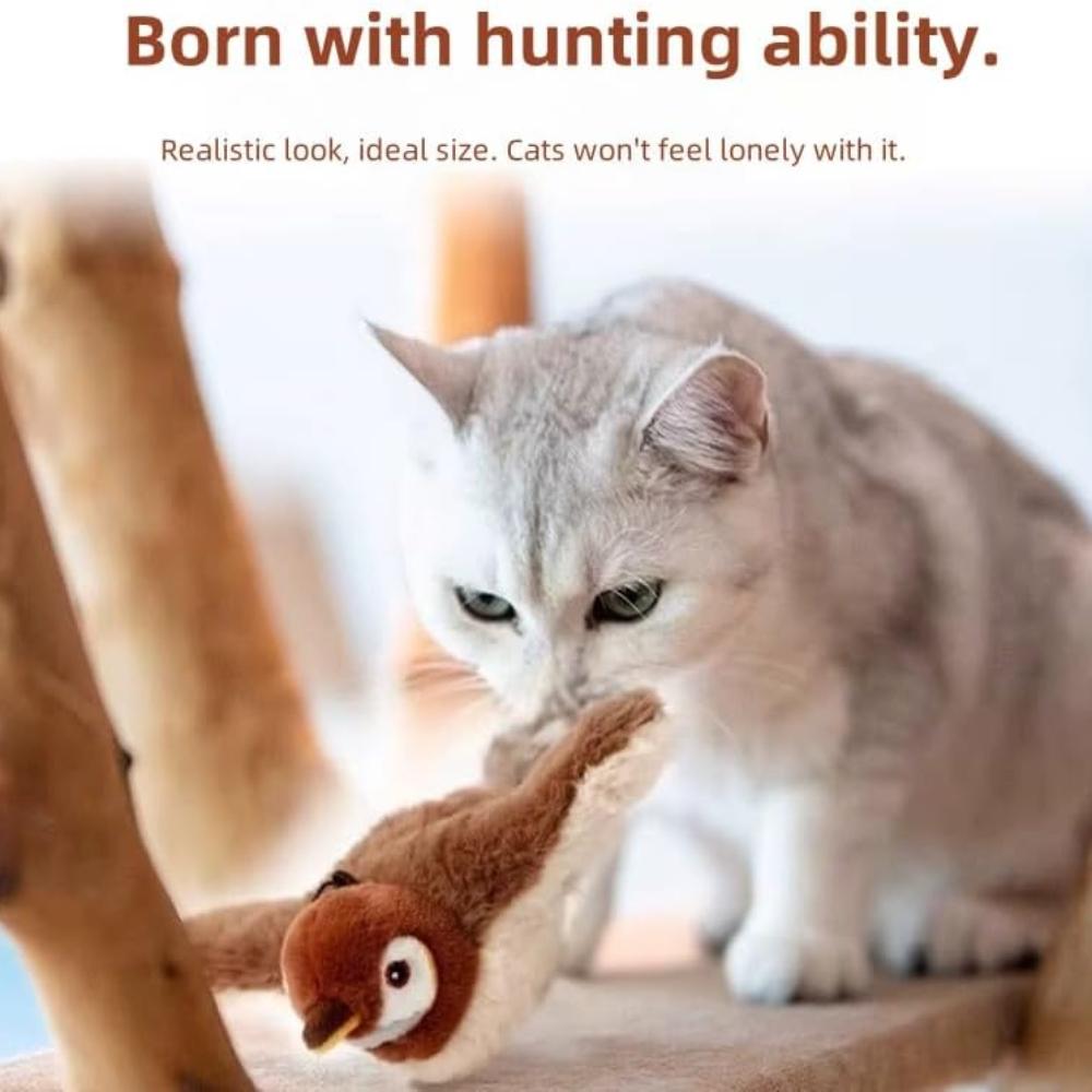 Rocfish Cat Toys, Catnip Toys for Cats, Flapping Bird Interactive Cat Toy for Kitten or Small Dogs, Chirping, Rechargeable,Touch Activated