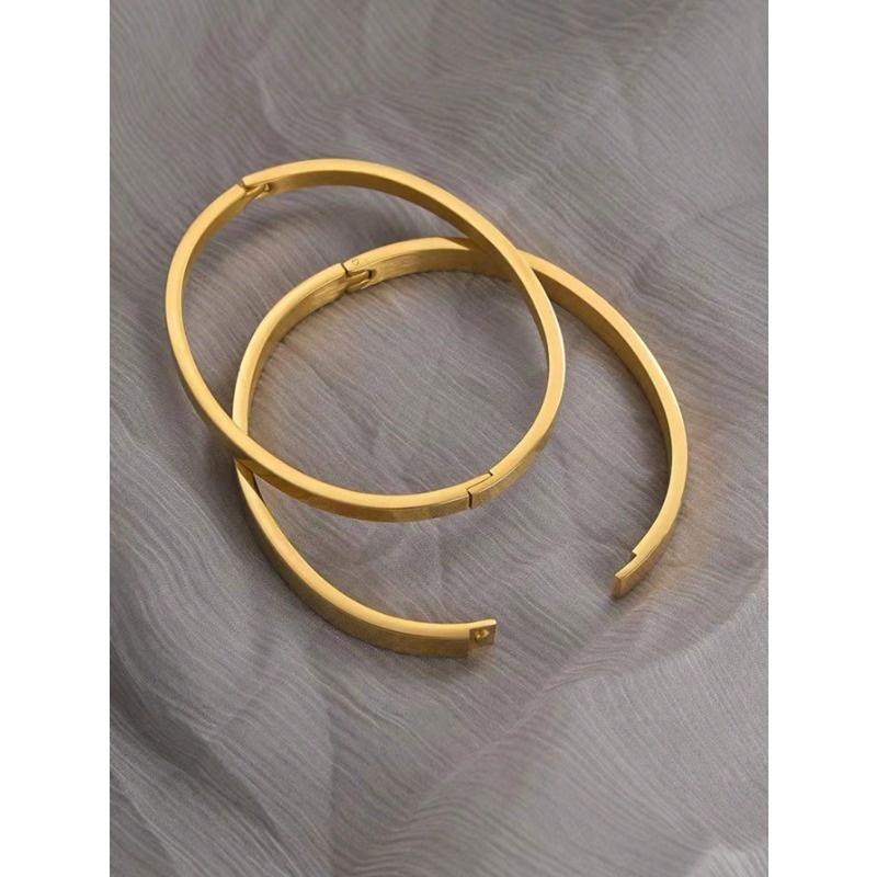 Couple's Titanium Steel Mirror Finish Minimalist Bangle