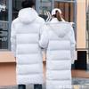 Winter New Thickened Medium and Long Hooded Couple Feather Cotton Clothes Can Be Printed OO