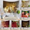 Weihnachtsschneeflocke Geschenkdekoration bedrucktes Muster Wandteppich Zuhause Wohnheim Schlafzimmer Wanddekoration Polyester-Wandteppich