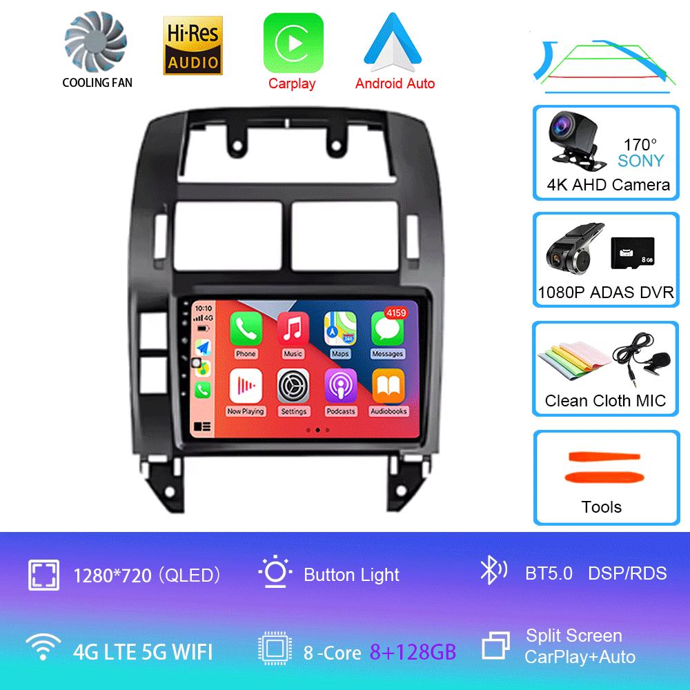 For Volkswagen VW Polo MK4 6Q 9N 9N3 2004- 2009 Car Radio Android 14 Auto Multimedia Video Player GPS Carplay QLED Screen Stereo