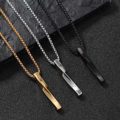 Stainless Steel Spiral Cylinder Pendant Necklace For Men Women High Quality Geometric Necklace With Chain Jewelry Accessories