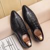 Men's Autumn Pointed Toe Lace-up Leather Dress Shoes - Groom, Wedding, Business, Korean and British Style Casual Shoes