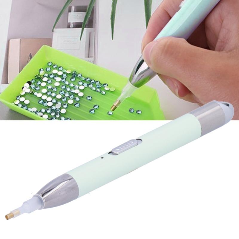 Diamond Painting Pen With Light Head USB Rechargeable DIY Craft Tools CrossStitch Accessories(Matcha Green )