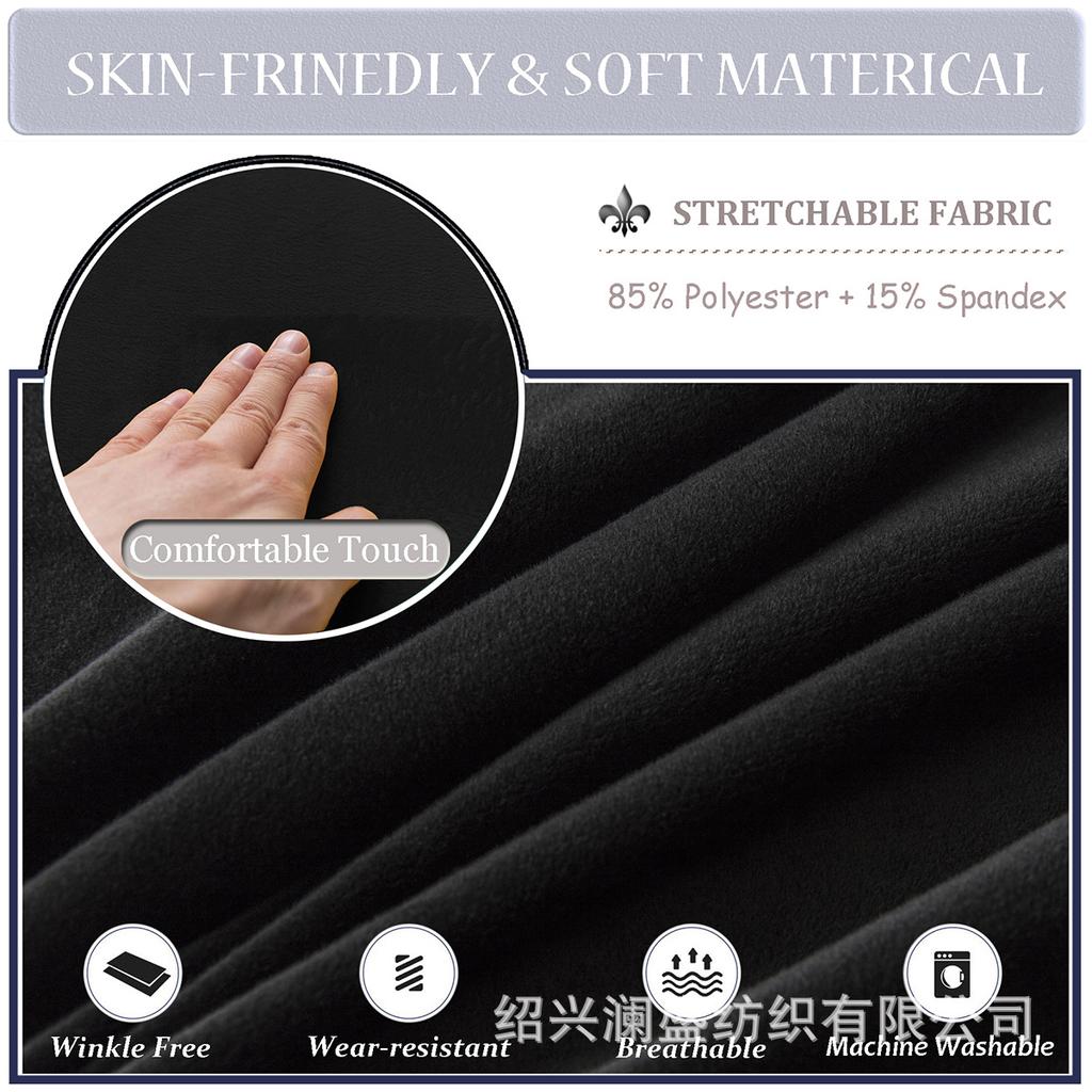 Silver Fox Velvet Buckle Chair Pad, Stretchable Velvet Seat Cover with Snap Closure