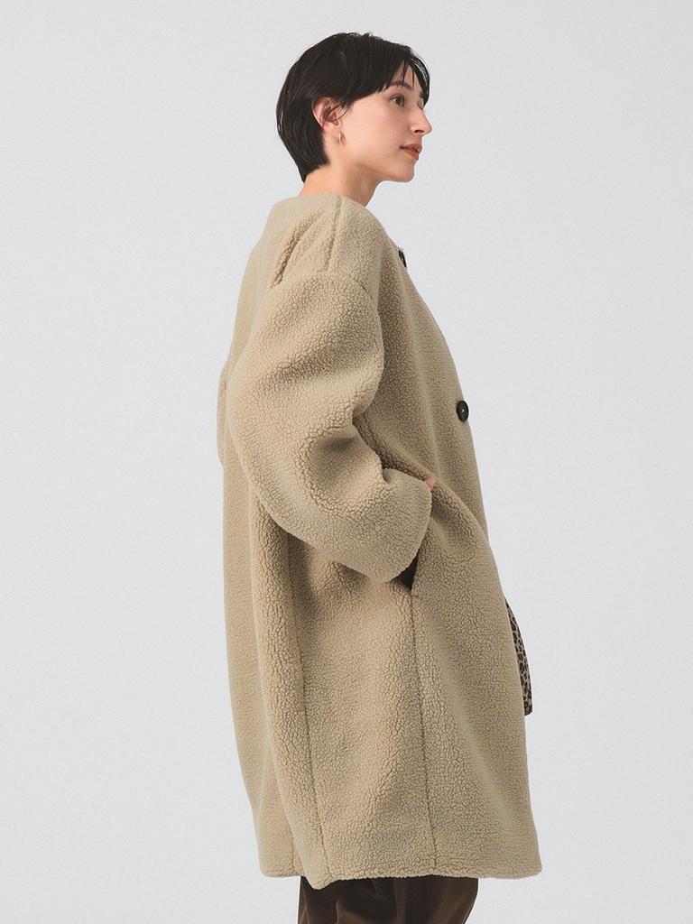 Ray Beams Women's Gymphlex Boa Collarless Coat, Oyster White, Size 12 (Web Exclusive)