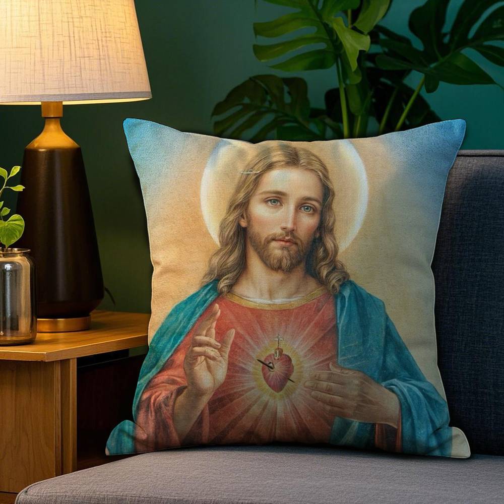 S-Sacred Aesthetic Art Pillow Case Plush Linen Soft Double Sided Printed Design Throw Cushion Decorative Home