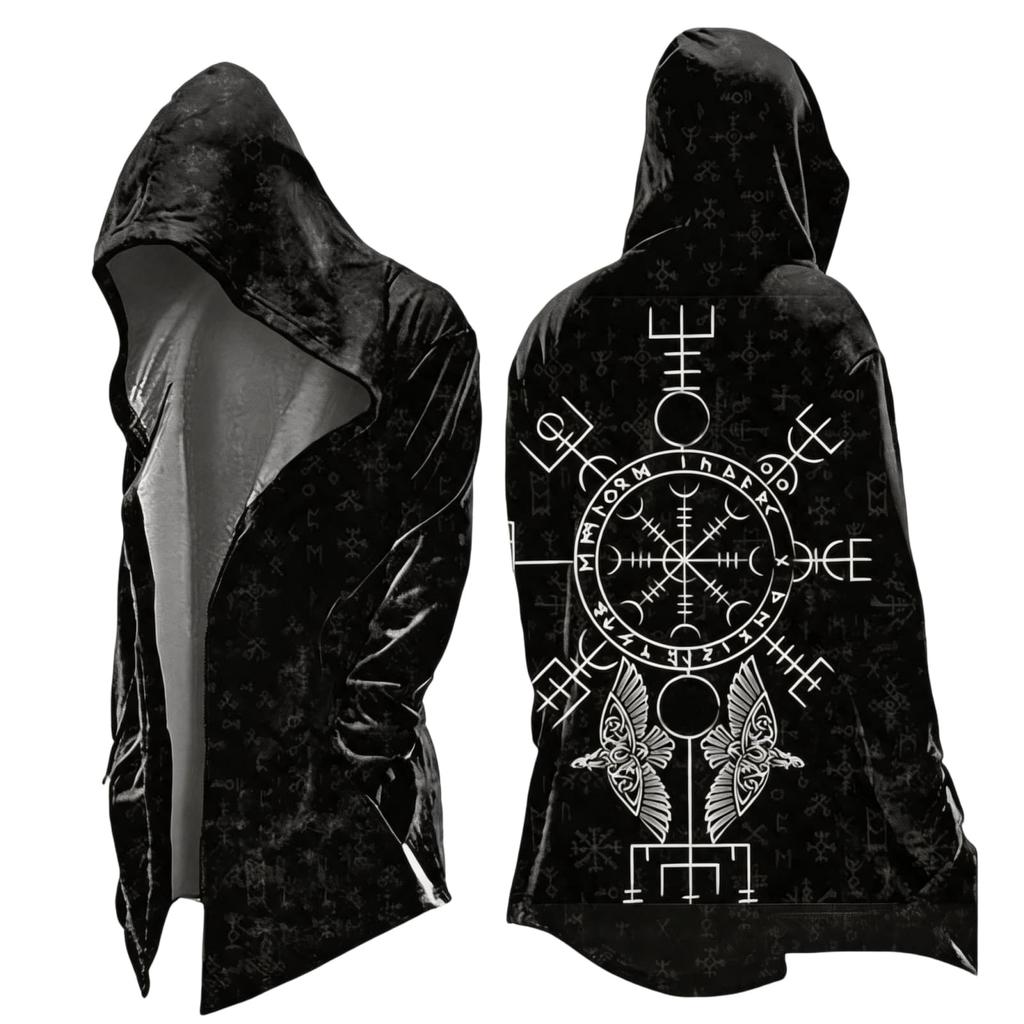 Men's Halloween Printed Loose Fit Zip-Up Hoodie Sweatshirt Cardigan
