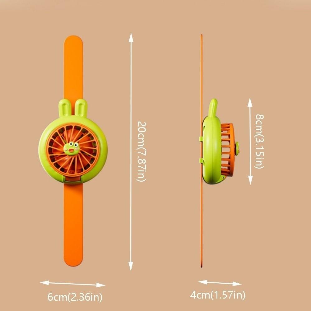Handheld Mini Fan Mini Wearable Fan Watch 3 Speeds Cartoon Watch Design Fan USB Rechargeable Soft Wrist Strap Electric Fan