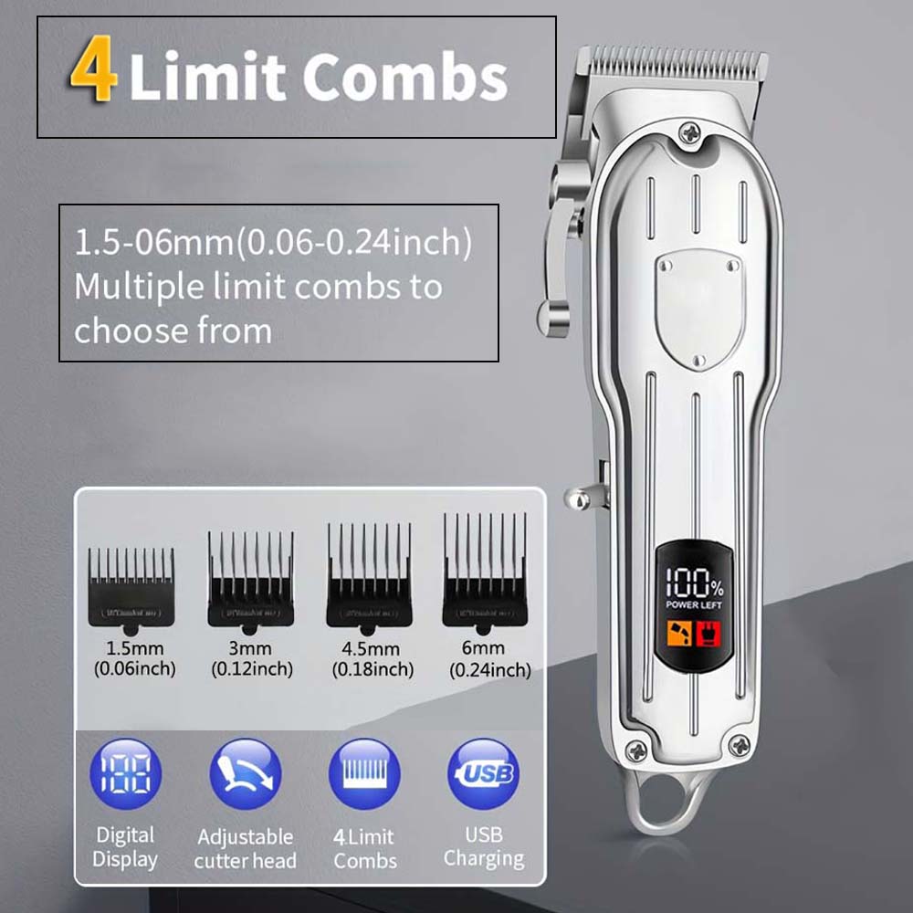 Professional Cordless Hair Clipper For Men, Beard Trimmer, Rechargeable Hair Clipper, Suitable For Home, Barber Shop