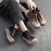 Pantofi Casual Dama Jiechu 2024 Toamnă/Iarnă Retro cu Șosetă Înaltă și Talpă Groasă