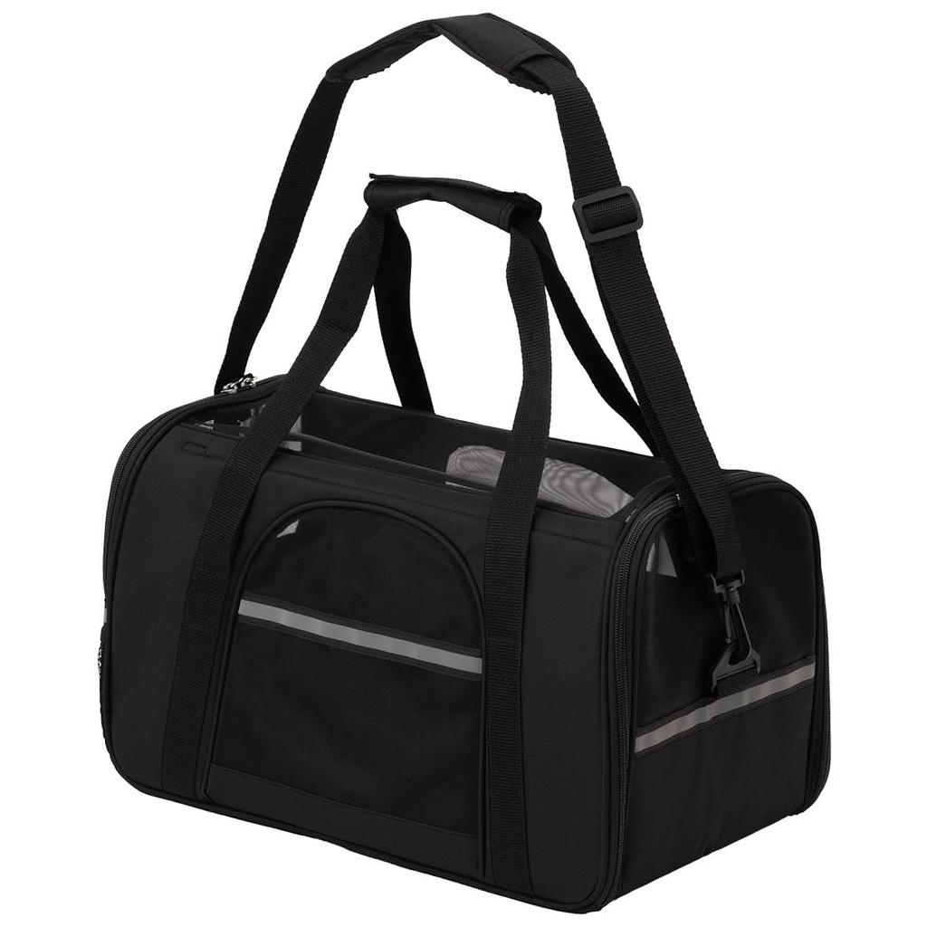 Bon Furniture Pet Carrier Fits Very Small Dogs and Cats to Prevents Jumping Double Black Bag, Boston/Shoulder Bag, 2-Way, (Up 5kg), Out, Zipper,