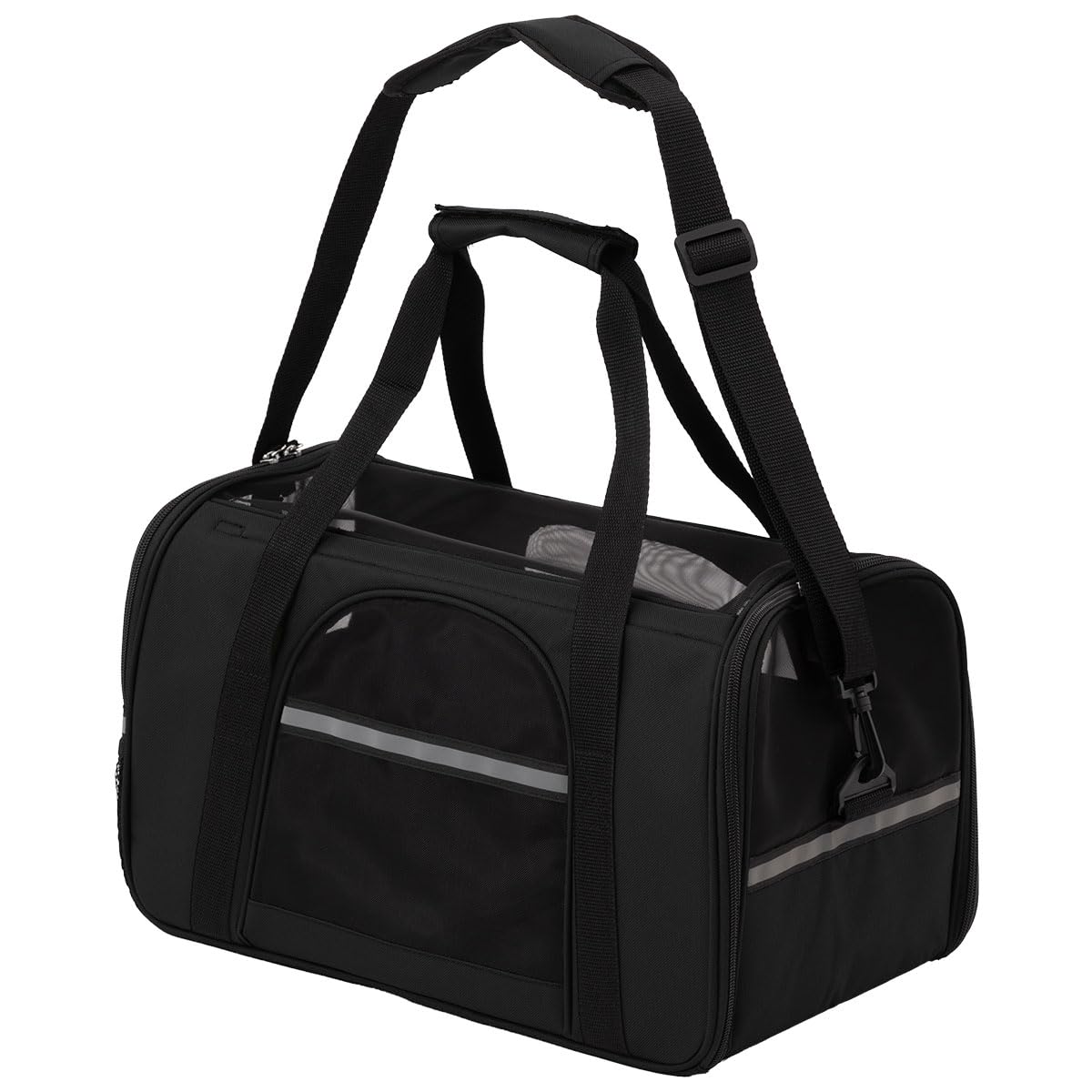 

Bon Furniture Pet Carrier Fits Very Small Dogs and Cats to Prevents Jumping Double Black Bag, Boston/Shoulder Bag, 2-Way, (Up 5kg), Out, Zipper, чёрный