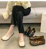 Fashion IPPEUM Mary Janes Shoes For Women Ballet Flats Pu Leather Black Loafers Lolita Shoes Round Toe zapatos de mujer
