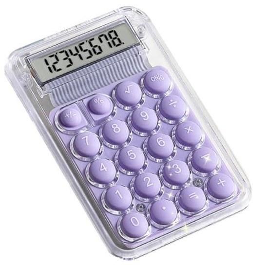 Calculator 8-digit Display Compact Portable Cute Stylish Suitable Shopping Calculations Household Account Book Students Studying Workplace (purple)
