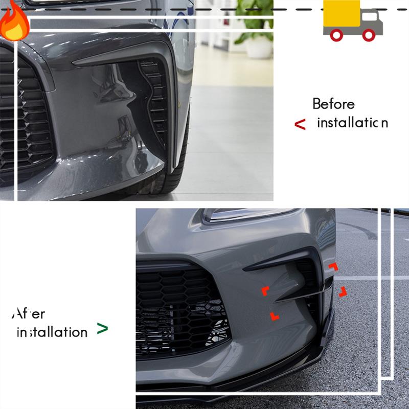 Car Front Bumper Side Splitter Spoiler Canards Air Knife Spoiler For Toyota GR86 Subaru BRZ 2025+ Glossy Black