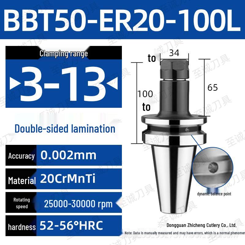 CNC-Hochgeschwindigkeits-Doppelseitiger BBT30/40/50-ER20/25/32 Werkzeughalter mit Dynamischer Auswuchtung