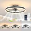 Modern Ceiling Fan (With Lighting) Silent LED Dimmable Ceiling Fan (With Remote Control) for Bedroom Study Dining Room,
