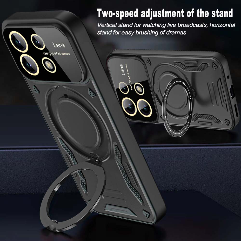 Shockproof Armor Case for Redmi Note 13 12 11 10 9 Pro Plus 12s 11s 9s 13C Magnetic Ring Stand Camera Protector Phone Cover