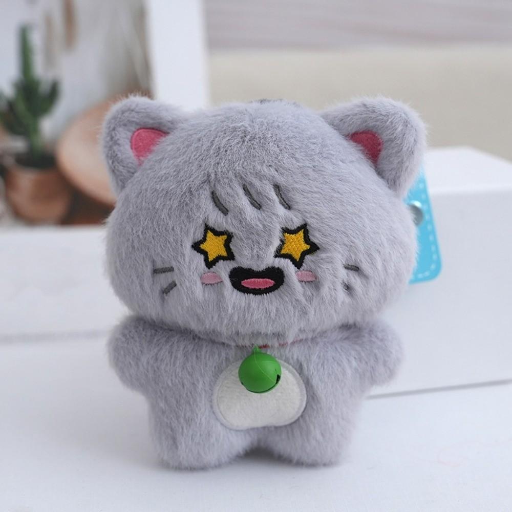 Bell Cat Doll Pendant Stuffed Cat Plush Pendant Cute Cat Plush Toy Keychain  Home Decor