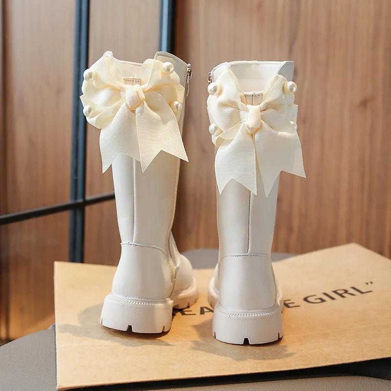 

Knee Length cool shapes Children Shoes Kids Boots Autumn Winter High Top Student Shoes Girls Sneakers with Bow G08301 26 бежевый