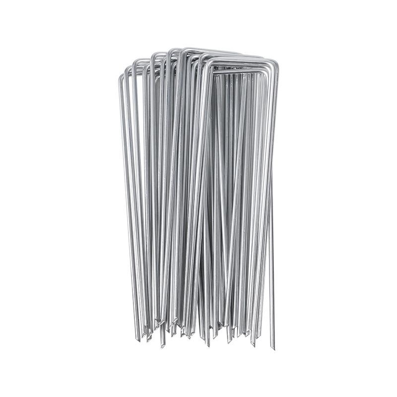 U-Shaped Metal Ground Nails for Gardening: Secure Lawn, Greenhouse, Weed Barrier, or Mulch Film with Durable Outdoor Horticulture Stakes.