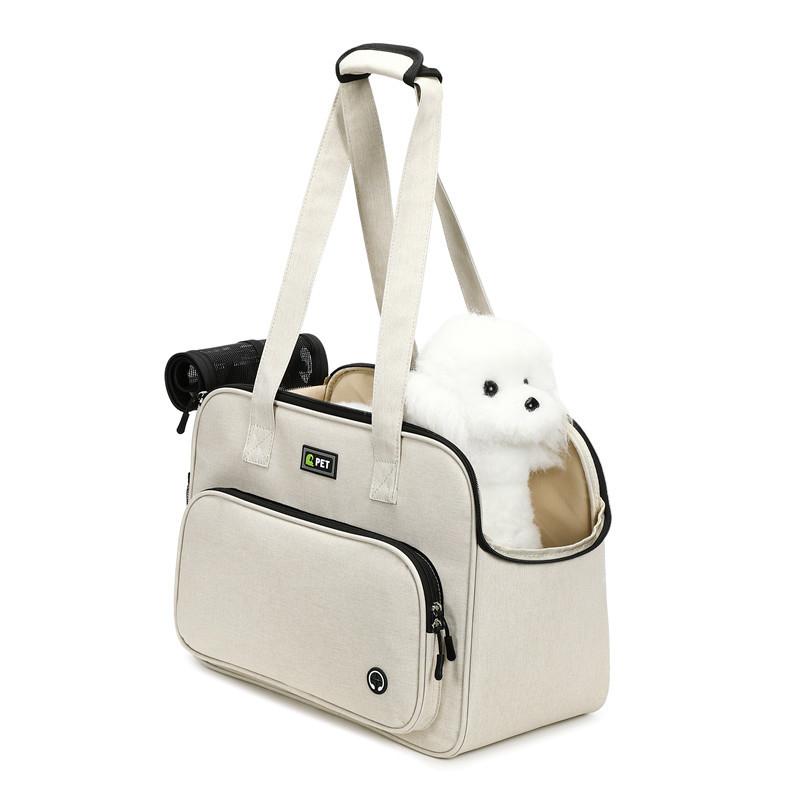 Pet carrier bag for cats and small dogs, portable handbag for outings, large-capacity pet carrier for puppies
