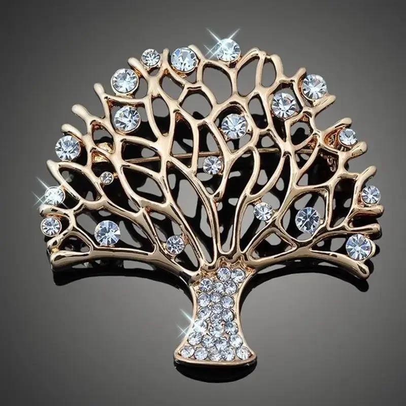 Exquisite Full Zircon Big Flower Pin Brooch Luxury Crystal Flower Brooch Fashion Bridal Wedding Dress Pin Accessories