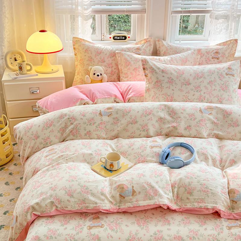 Bedding Four-piece Set Cotton Bed Sheet Quilt Cover Pillowcase